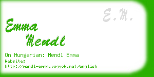 emma mendl business card